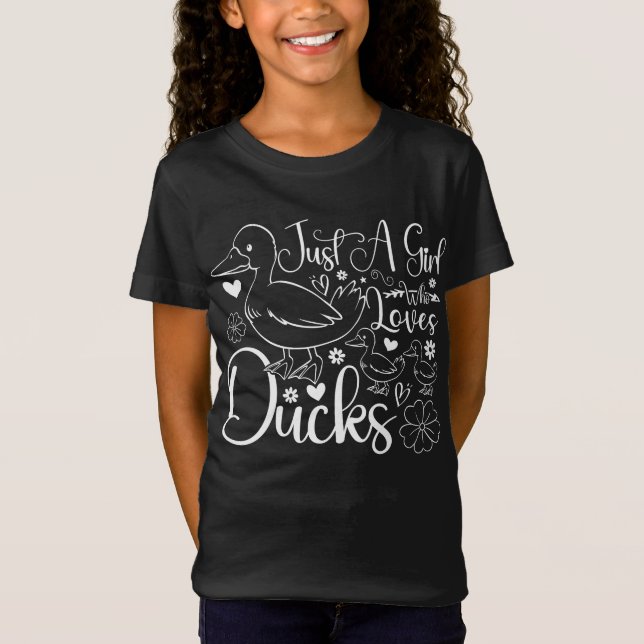 Just A Girl Who Loves Ducks Cute Ducks Owner Funny T-Shirt (Front)