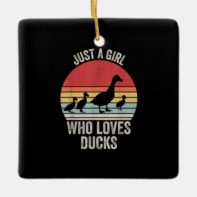 Just A Girl Who Loves Ducks Duck Owner Lover Ceramic Ornament (Front)