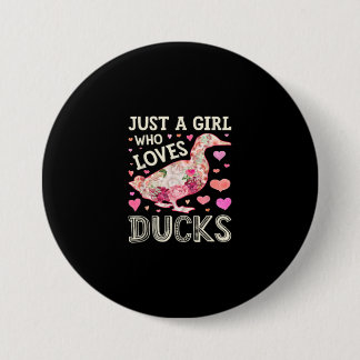 Just A Girl Who Loves Ducks Funny Duck Silhouette 7.5 Cm Round Badge