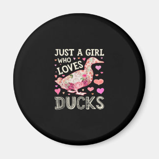 Just A Girl Who Loves Ducks Funny Duck Silhouette Magnet