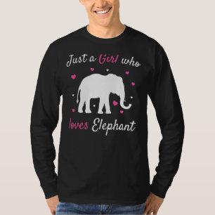Just A Girl Who Loves Elephant  Zoo Animal Safari  T-Shirt