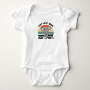 Just A Girl Who Loves Elephants Cute Animals Baby Bodysuit