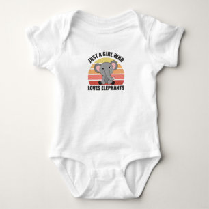 Just A Girl Who Loves Elephants Cute Animals Girls Baby Bodysuit