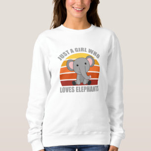 Just A Girl Who Loves Elephants Cute Animals Pink Sweatshirt