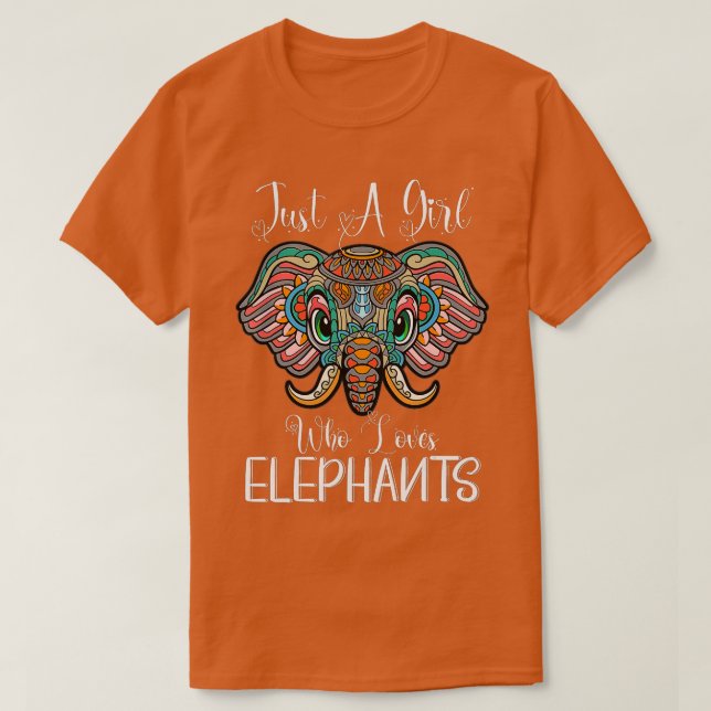 Just a Girl Who Loves Elephants - Elephant Gift fo T-Shirt (Design Front)