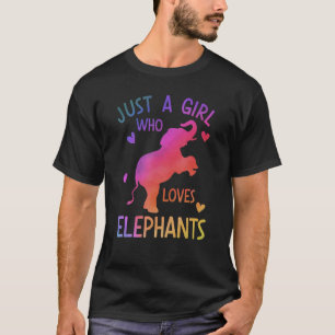 JUST A GIRL WHO LOVES ELEPHANTS Elephant Graphic T-Shirt