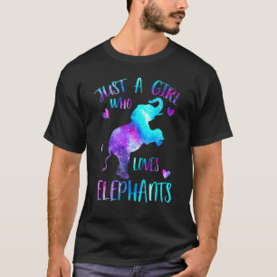 Just a Girl Who Loves Elephants Galaxy Space Eleph T-Shirt