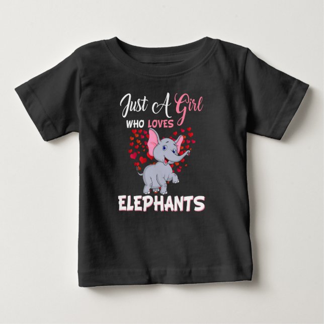 Just A Girl Who Loves Elephants Gifts Baby T-Shirt (Front)