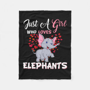 Just A Girl Who Loves Elephants Gifts Fleece Blanket