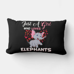Just A Girl Who Loves Elephants Gifts Lumbar Cushion