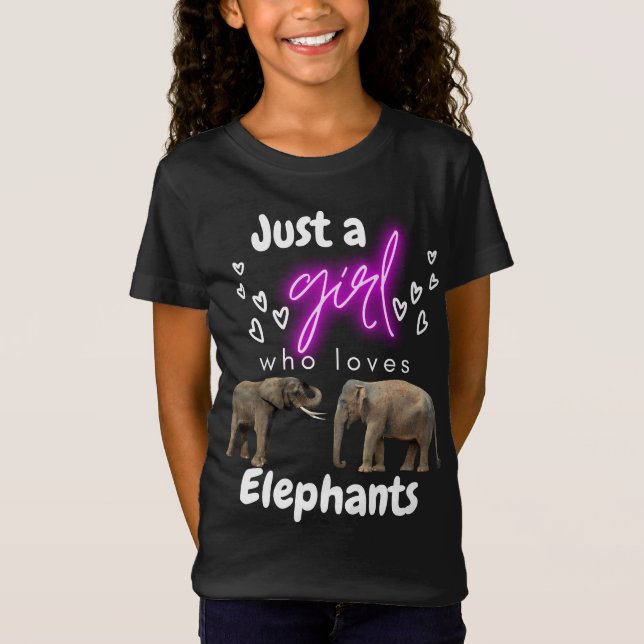 Just A Girl Who Loves Elephants T-Shirt (Front)