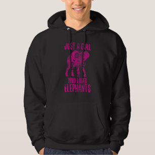 Just A Girl Who Loves Elephants White Vintage 1 Hoodie