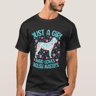 Just A Girl Who Loves English Mastiff Floral Women T-Shirt