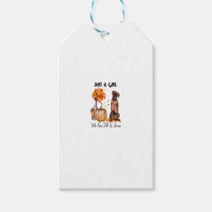Just A Girl Who Loves Fall And Brindle Boxer Pumpk Gift Tags