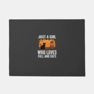 Just a Girl Who Loves Fall and Cats_1 Doormat