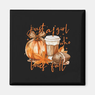 Just A Girl Who Loves Fall Coquette Pumpkin Season Magnet