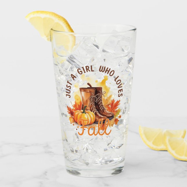 Just A Girl Who Loves Fall – Cosy Autumn Vibes Glass (Front Ice)