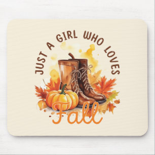 Just A Girl Who Loves Fall – Cosy Autumn Vibes Mouse Pad