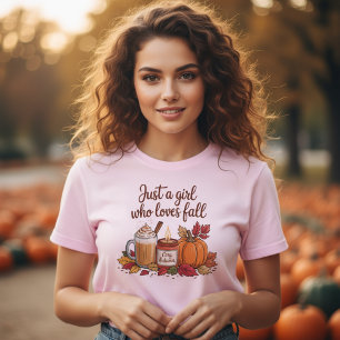 Just a Girl Who Loves Fall" Cosy Autumn Vibes T-Shirt