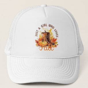 Just A Girl Who Loves Fall – Cosy Autumn Vibes Trucker Hat
