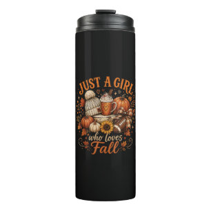 Just A Girl Who Loves Fall Football Pumpkin Spice Thermal Tumbler