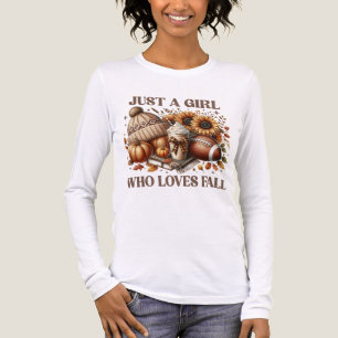 JUST A GIRL WHO LOVES FALL FOOTBALL SUNFLOWERS Tri-Blend SHIRT