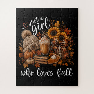 Just a Girl Who Loves Fall Jigsaw Puzzle