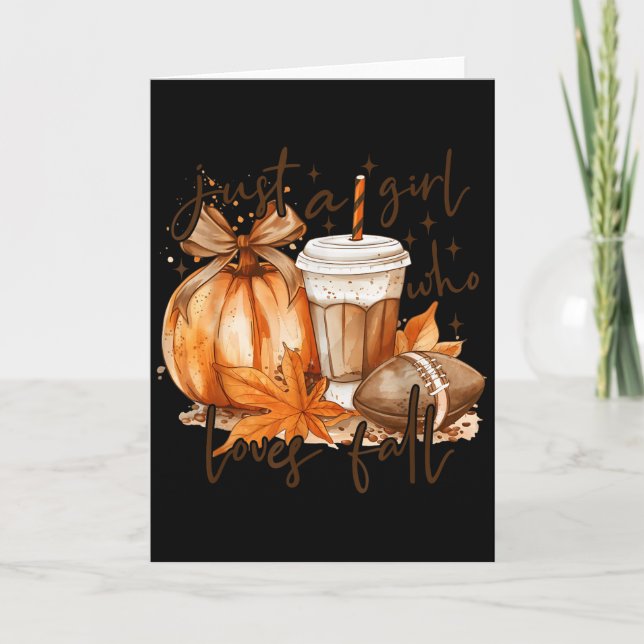 Just A Girl Who Loves Fall Pumpkin Cosy Autumn Fal Card (Front)