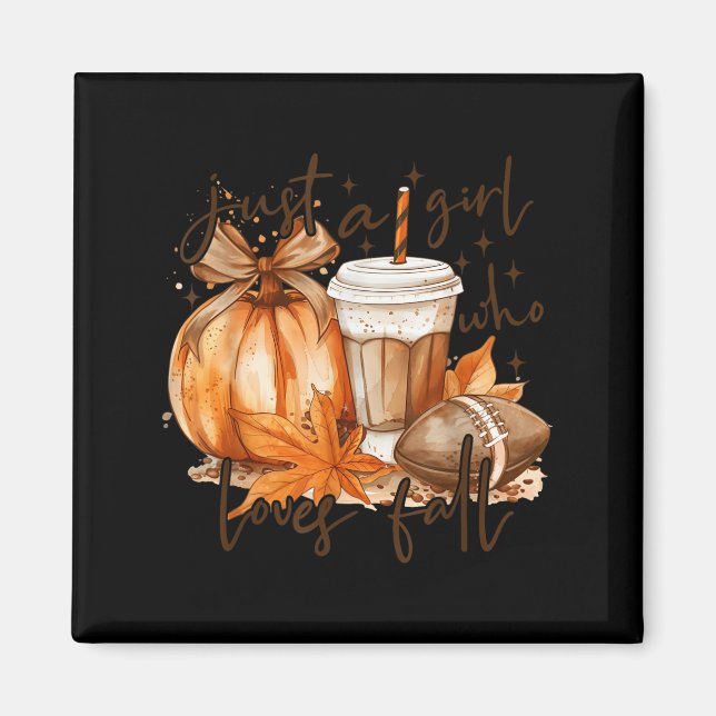 Just A Girl Who Loves Fall Pumpkin Cosy Autumn Fal Magnet (Front)