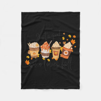 Just A Girl Who Loves Fall Pumpkin Football Cosy A Fleece Blanket