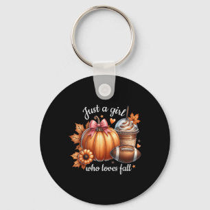 Just A Girl Who Loves Fall Pumpkin Football Cosy A Key Ring