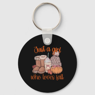 Just A Girl Who Loves Fall Pumpkin Spice Coquette  Key Ring