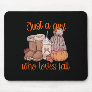 Just A Girl Who Loves Fall Pumpkin Spice Coquette Mouse Pad