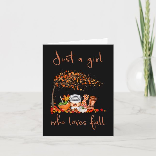 Just A Girl Who Loves Fall Pumpkin Spice Latte Cut Card (Front)