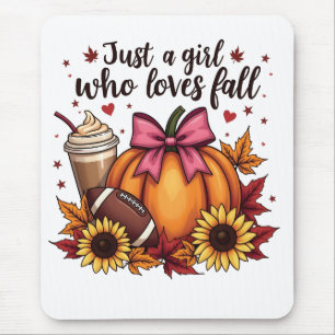 Just a Girl Who Loves Fall Pumpkin Spice Latte  Mouse Pad