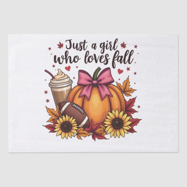 Just a Girl Who Loves Fall Pumpkin Spice Latte  Tissue Paper (Front)