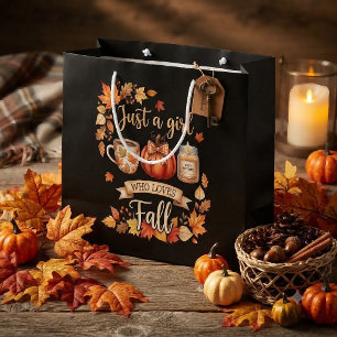 Just A Girl Who Loves Fall Season Coffee Autumn Large Gift Bag