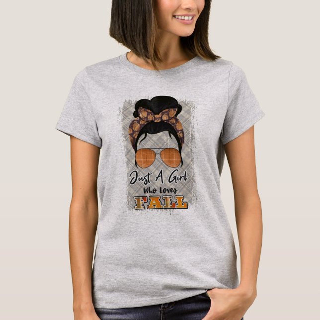 Just a Girl Who Loves Fall Seasonal TShirt (Front)