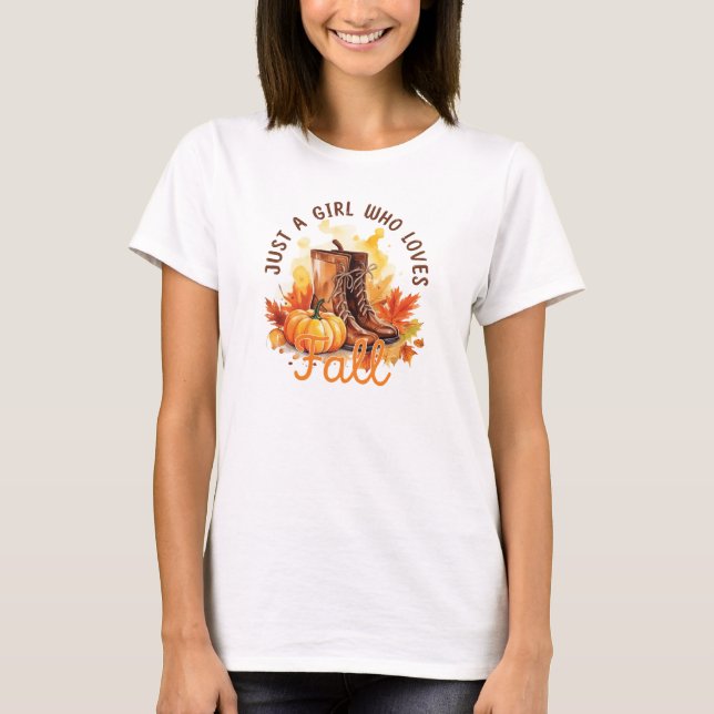 Just A Girl Who Loves Fall T-Shirt (Front)