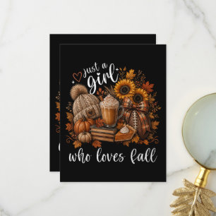 Just a Girl Who Loves Fall Thank You Card
