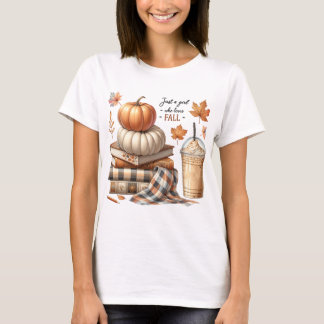 JUST A GIRL WHO LOVES FALL WITH BOOKS & PUMPKINS T-Shirt