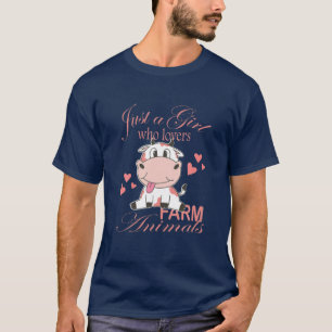 Just A Girl Who Loves Farm Animals - Funny Farm An T-Shirt