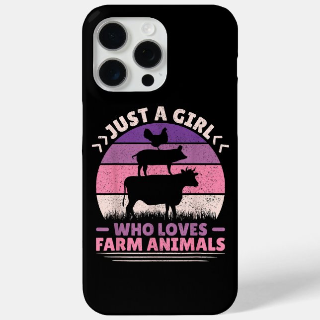Just A Girl Who Loves Farm Animals Lover Women Far Case-Mate iPhone Case (Back)