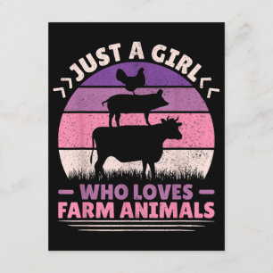 Just A Girl Who Loves Farm Animals Lover Women Far Enclosure Card