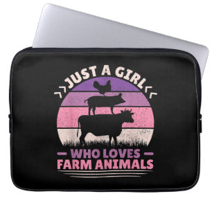 Just A Girl Who Loves Farm Animals Lover Women Far Laptop Sleeve