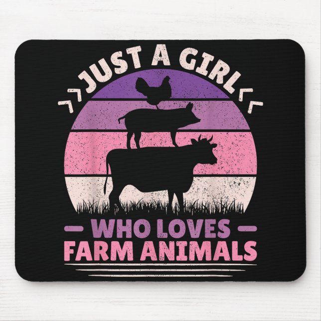 Just A Girl Who Loves Farm Animals Lover Women Far Mouse Pad (Front)