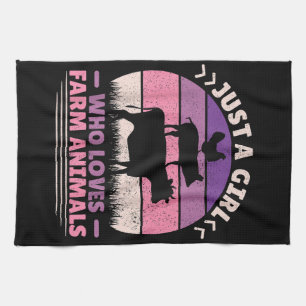 Just A Girl Who Loves Farm Animals Lover Women Far Tea Towel