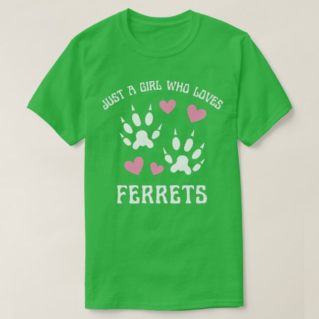 Just a Girl Who Loves Ferrets Womens Cute Animal R T-Shirt (Design Front)