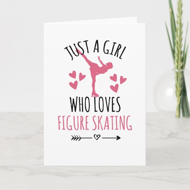 Just A Girl Who Loves Figure Skating Skater Gifts Card (Front)