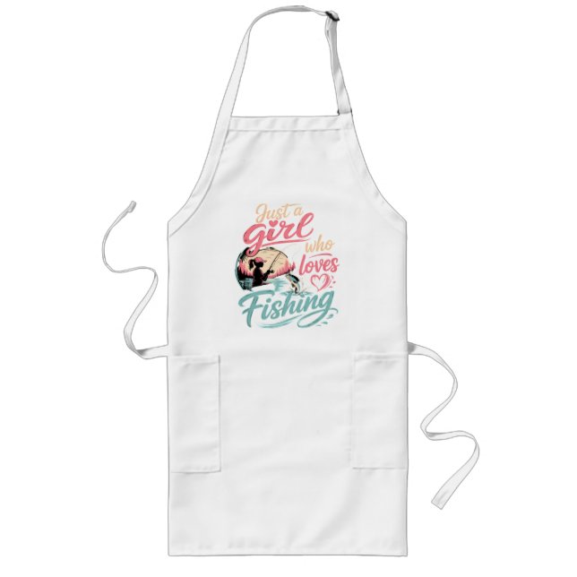 Just A Girl Who Loves Fishing Long Apron (Front)